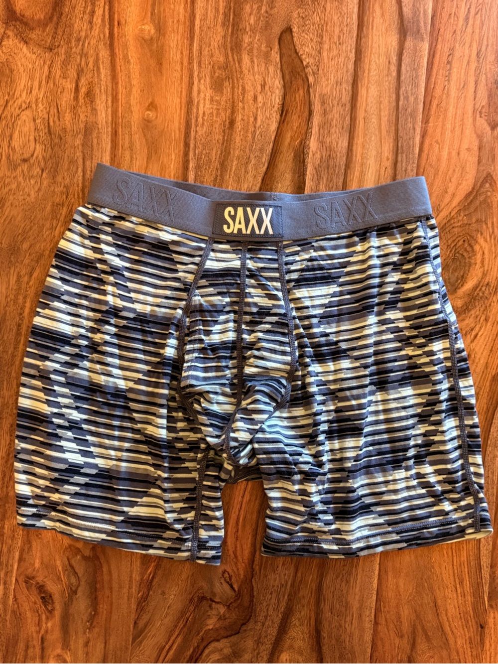 NWOT Saxx Ultra Soft Striped Blue Boxer Briefs